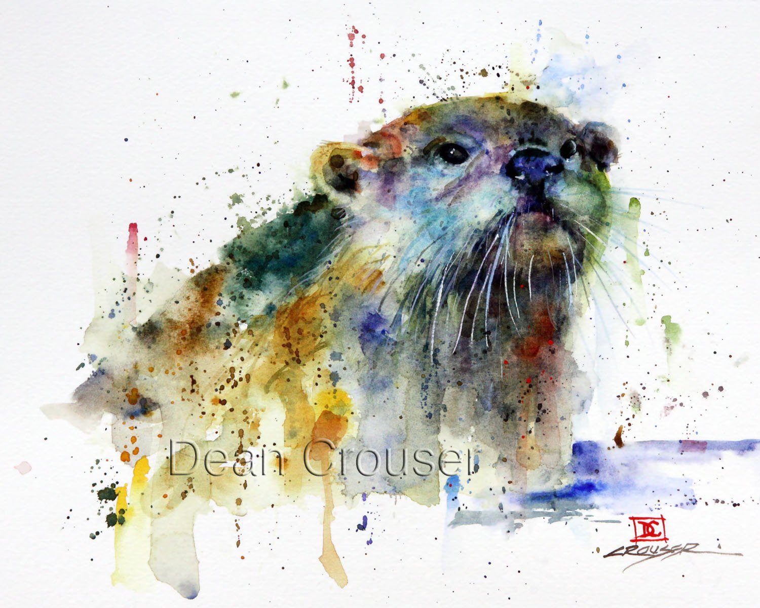 1500x1200 Otter Watercolor Print By Dean Crouser Etsy