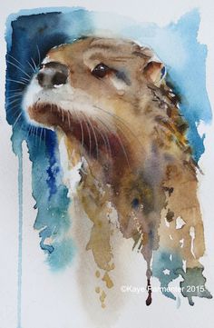 236x361 Otter By Mark Adlington Watercolor Animals In Art