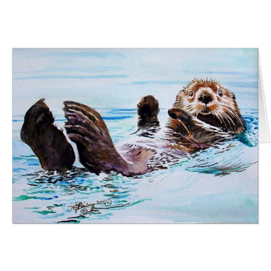 540x540 Sea Otter Watercolor Zazzle.co.uk