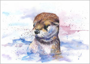 300x213 Helen April Rose Limited Print Of My Otter Wildlife Art
