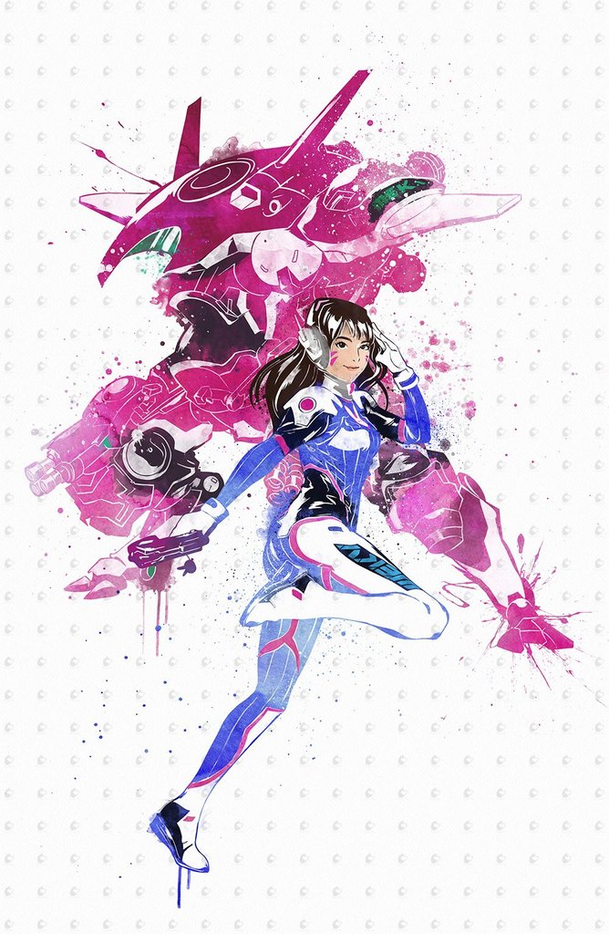 668x1024 Overwatch D.va Watercolor Poster Penelopeloveprints