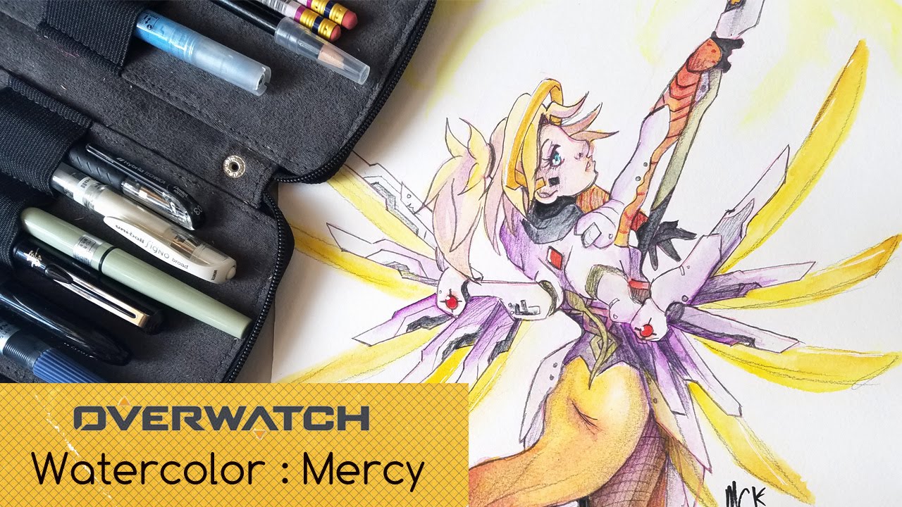1280x720 Watercolor Mercy Of Overwatch