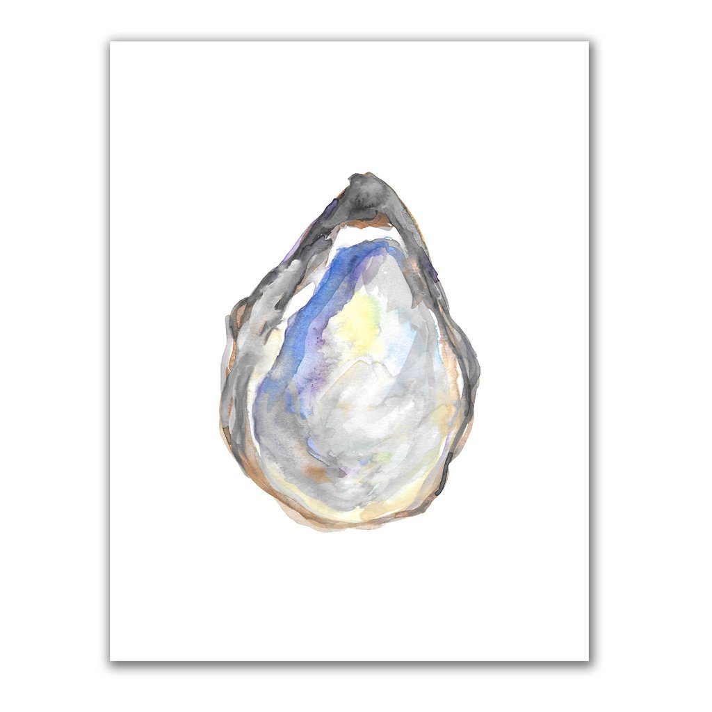 1024x1024 Watercolor Oyster Shell Art Print Jetty Home