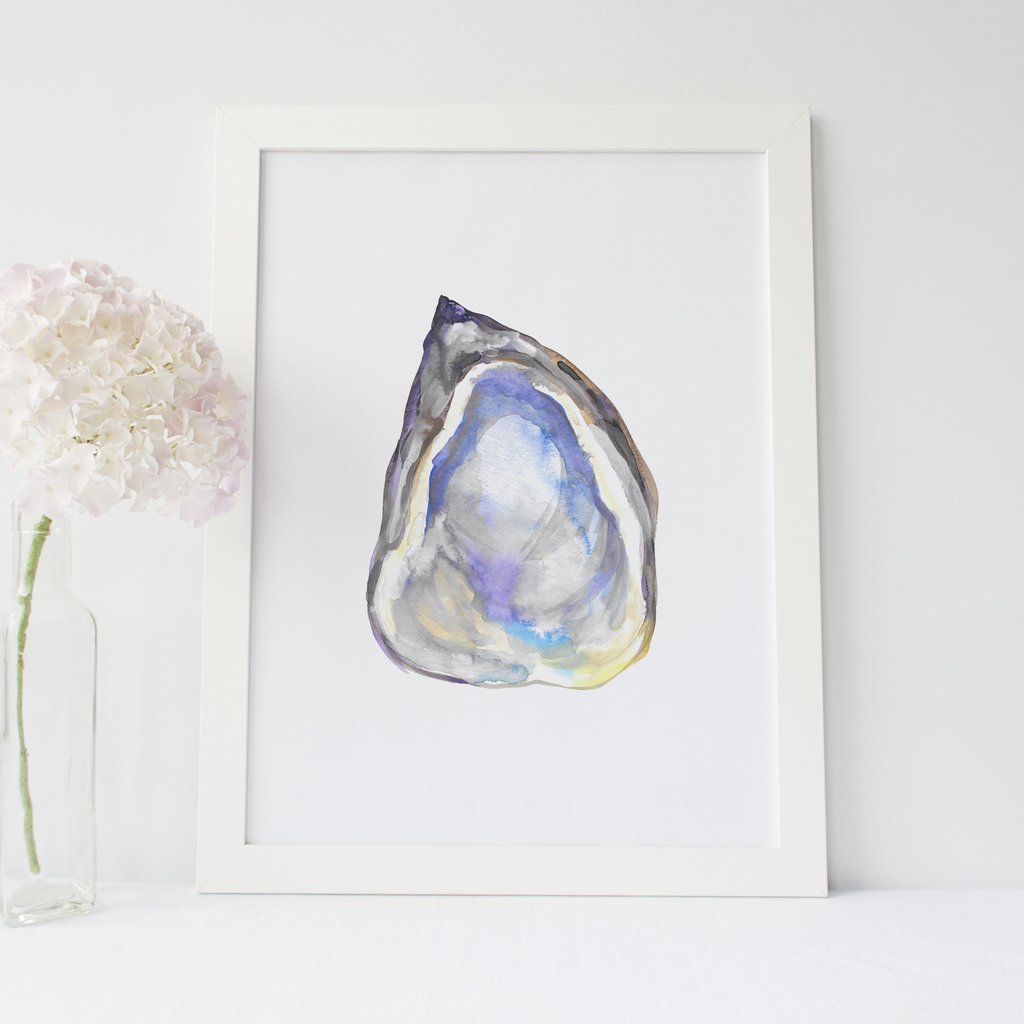 1024x1024 Watercolor Oyster Painting Wall Art Digital Print Jetty Home