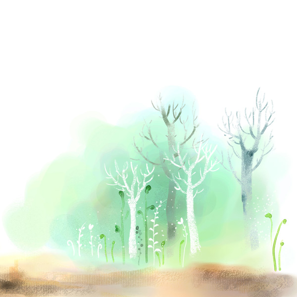 600x600 Hand Drawn Watercolor Tree Psd Background Free Download
