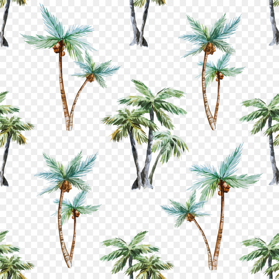 900x900 Arecaceae Watercolor Painting Tree Euclidean Vector