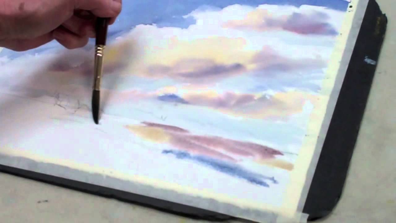 1280x720 How To Paint A Watercolor Sky With Clouds The Art League School