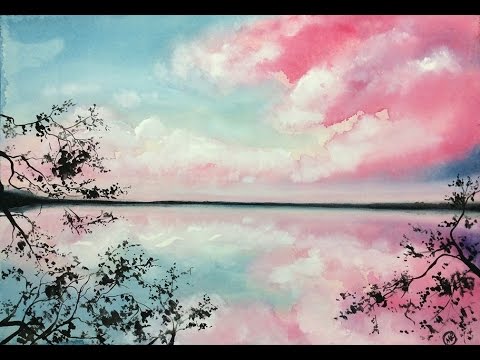 480x360 Watercolor And White Gouache Clouds Painting Demonstration