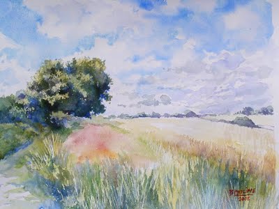 400x300 My French Easel Painting Grass In Watercolour