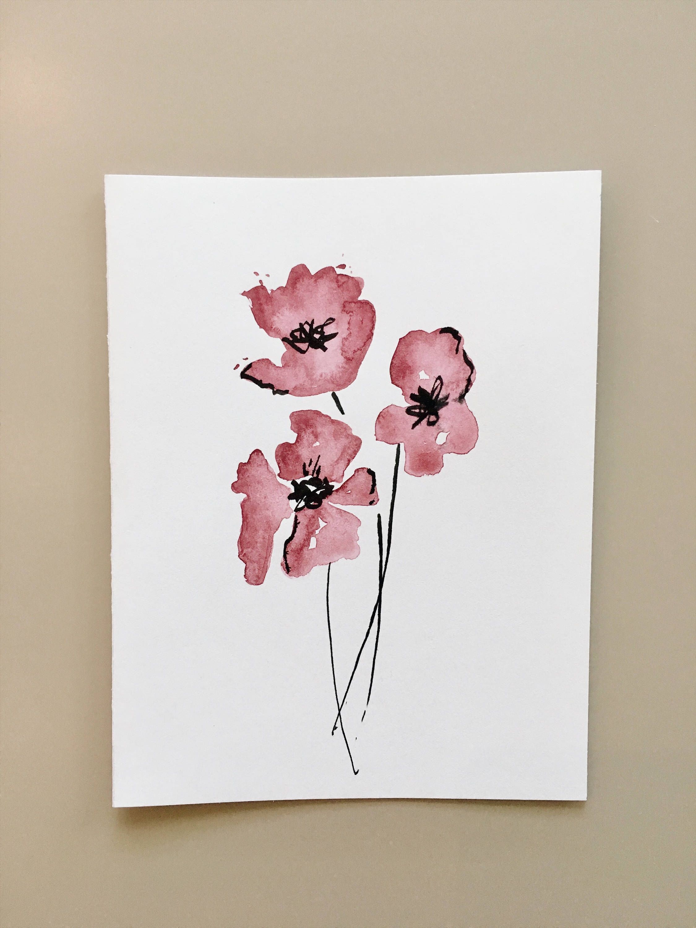 2250x3000 Flower Watercolor Greeting Card, Hand Painted Card, Handmade