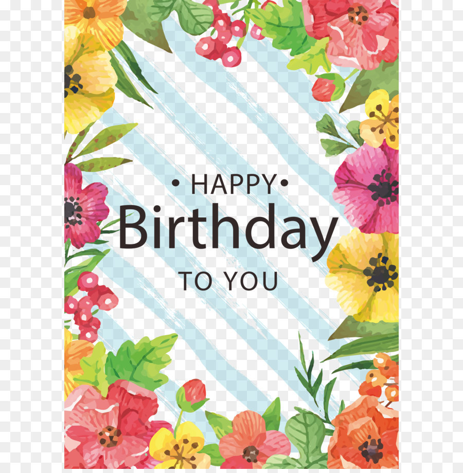 900x920 Flower Watercolor Painting Birthday