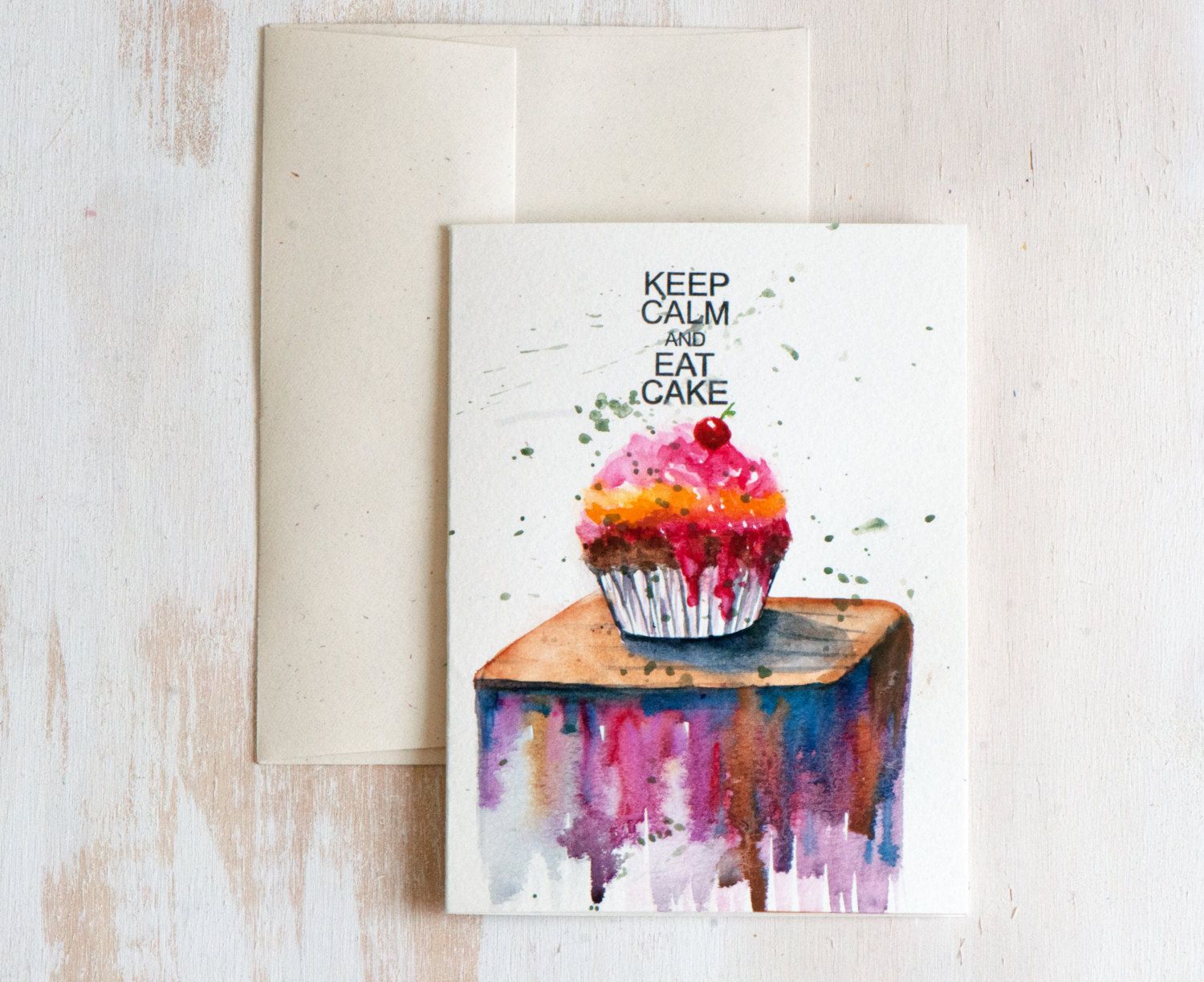 1500x1223 Watercolor Card Hand Painted Original Art Birthday Card