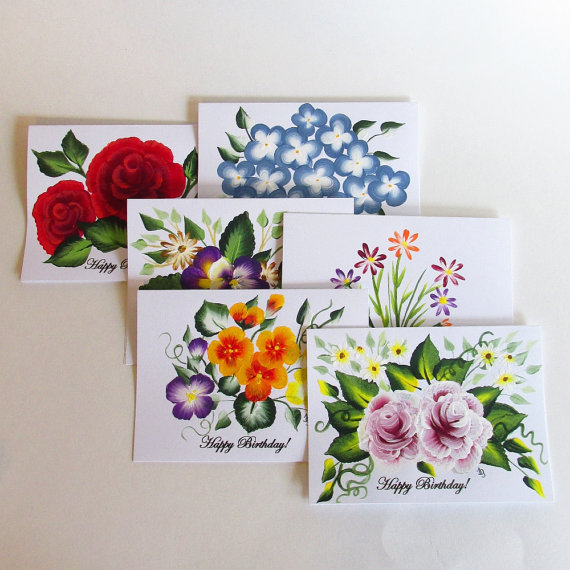 570x570 Painting Greeting Cards Birthday Cards Set Of 10 Hand Painted