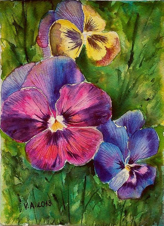 570x786 Watercolor Pansies Watercolor Florals To Keep