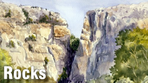 500x281 How To Paint Rocks In Watercolor Online Art Lessons