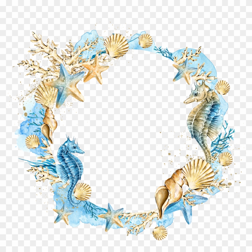 840x839 Wedding Invitation Watercolor Painting Seashell Clip