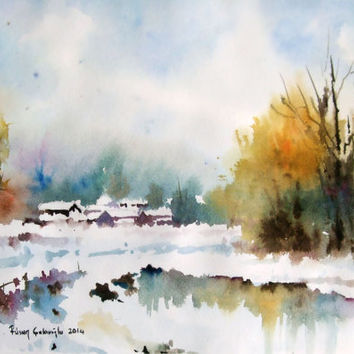 354x354 Best Watercolor Painting Snow Products On Wanelo