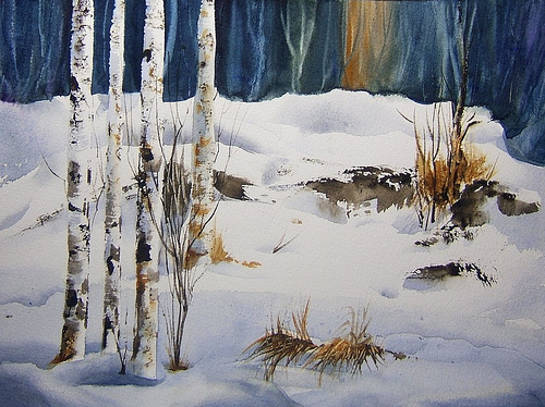 500x374 Fresh A Watercolor Winter Landscape A Painting A Day