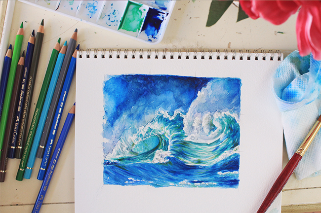 650x432 How To Paint Waves A Step By Step Mixed Media Tutorial