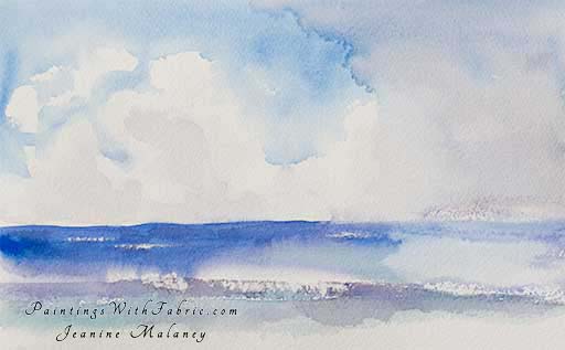 512x317 Kauai Waves Watercolor Painting