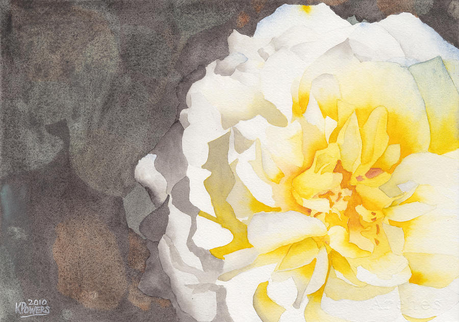 900x633 Point Defiance White Flower Painting By Ken Powers