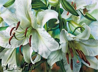 378x280 Watercolor Painting Demonstration Of Casa Blanca Lilies Floral