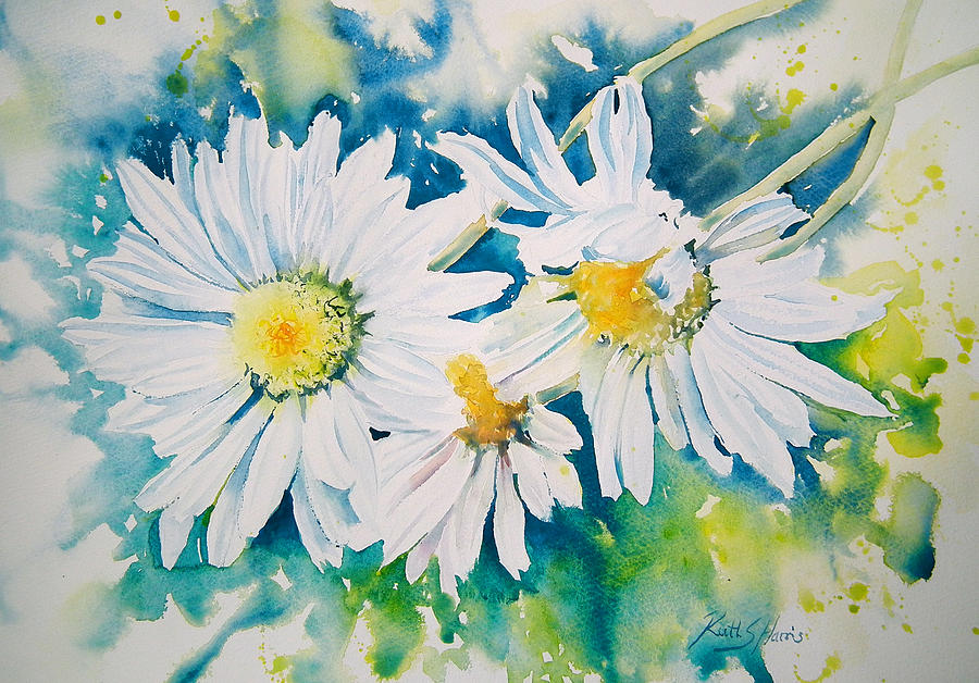 900x628 Lazy Daisies Painting By Ruth Harris