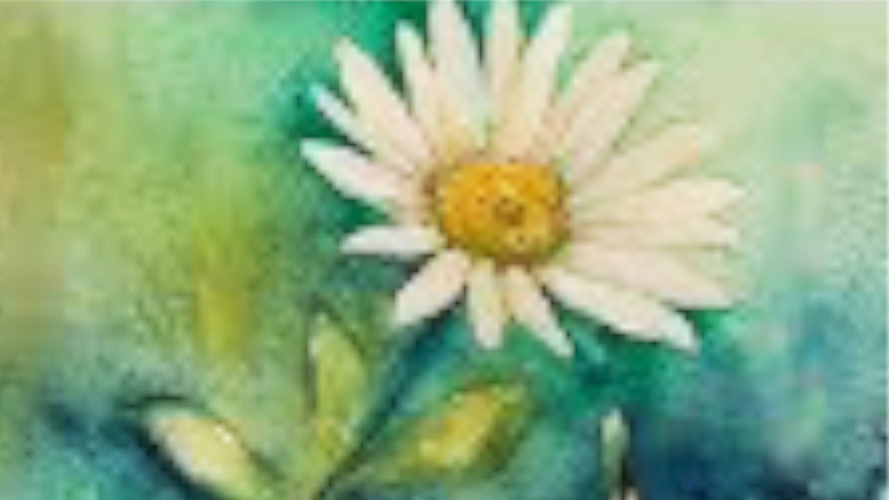 1280x720 Watercolor Tutorial (Real Time) Of A Daisy, Easy Step By Step