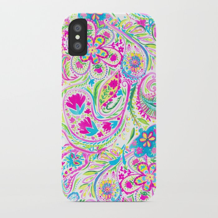 700x700 Paisley Watercolor Brights Iphone Case By Mjmstudio Society6