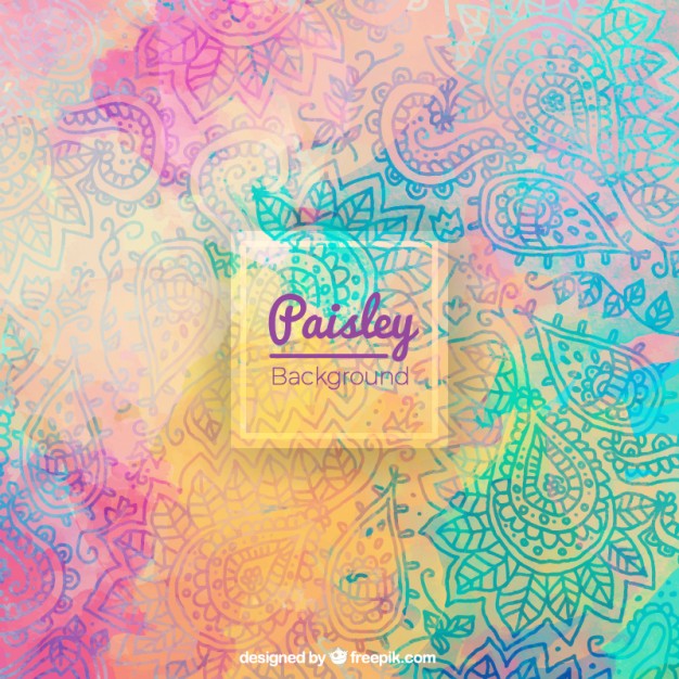 626x626 Watercolor Paisley Background Vector Free Download