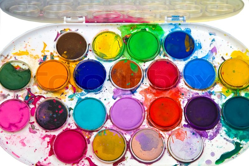 800x533 Used Dry Watercolour On Palette Stock Photo Colourbox