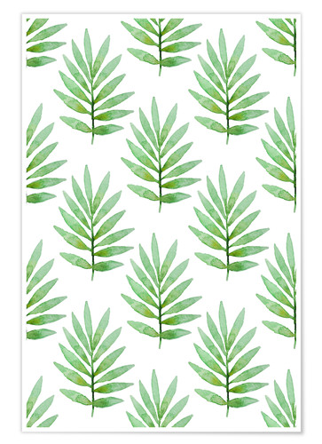 363x500 Palm Leaves Watercolor Poster Posterlounge