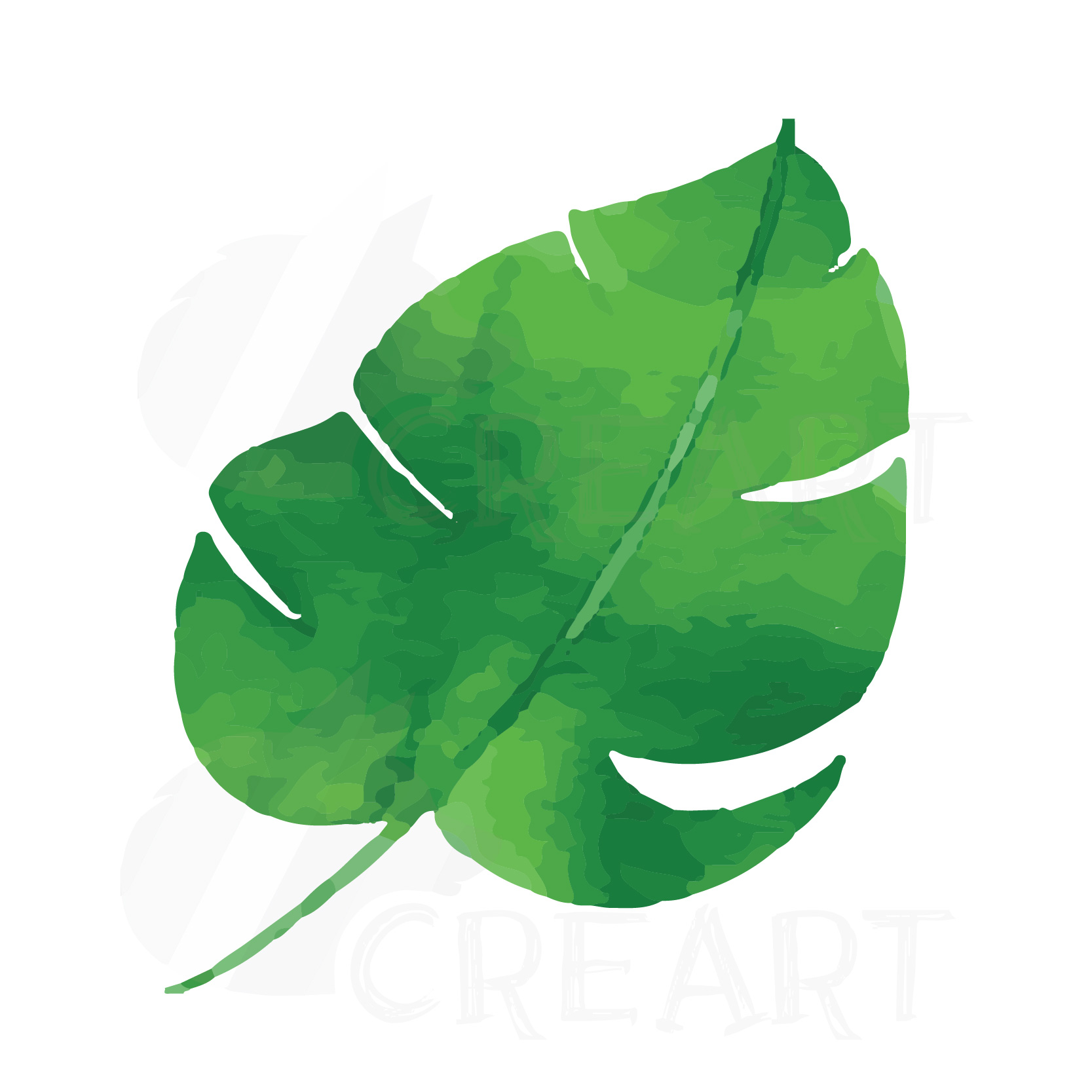 1667x1667 Palm Leaves Watercolor Clip Art Pack, Tropical Leafs Collection