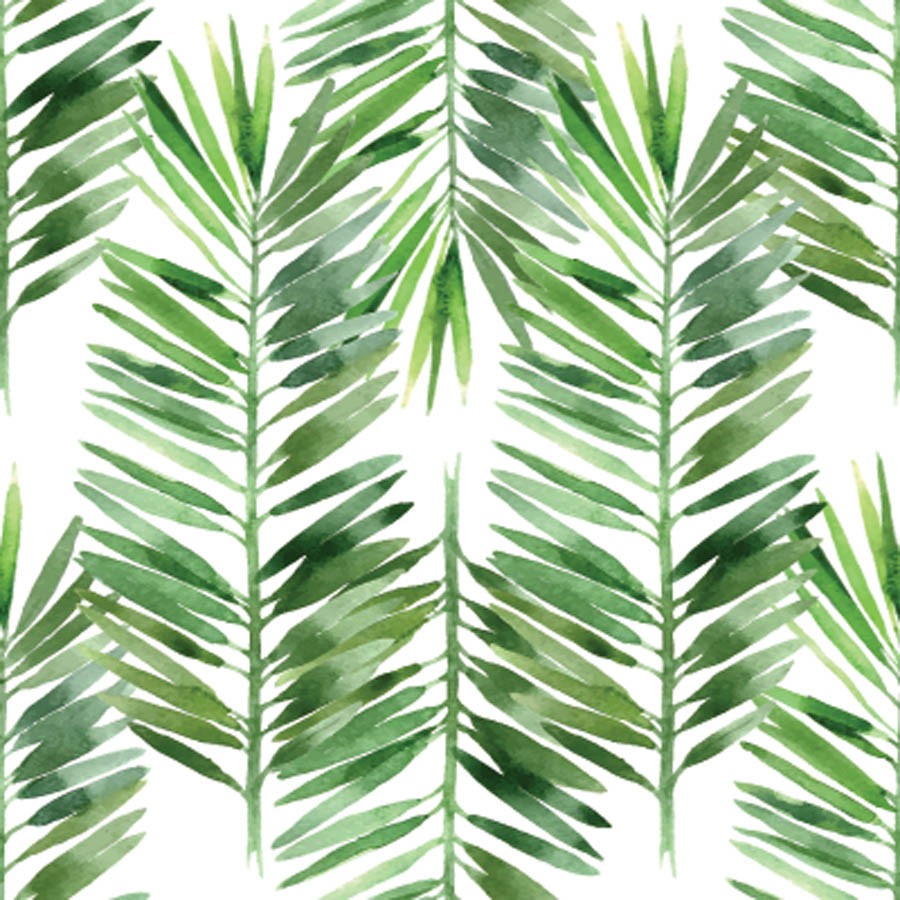 900x900 Watercolor Palm Tree Leaf Pattern Mural Murals Your Way