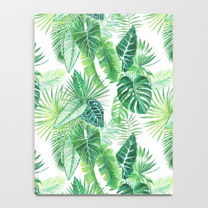 700x700 Palm Leaves Watercolor Pattern Notebook By Anyuka Society6