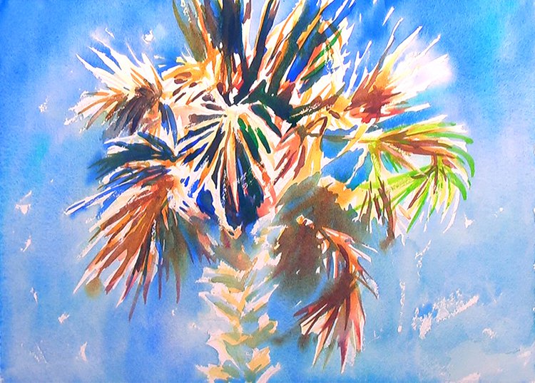 750x538 Charleston Palm Tree Watercolor Painting Tutorial