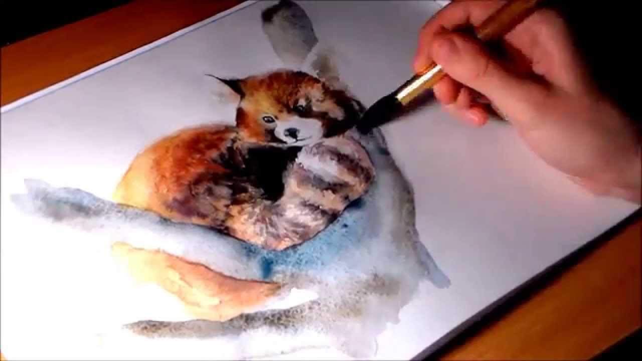 1280x720 Red Panda Speed Painting Tutorial In Watercolors