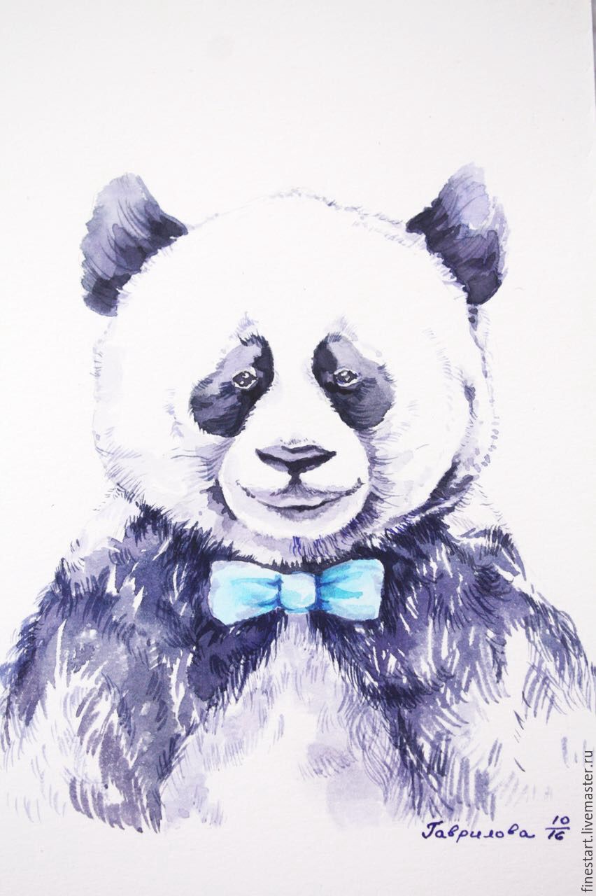 852x1280 Watercolor Bear Panda Bear Shop Online On Livemaster With