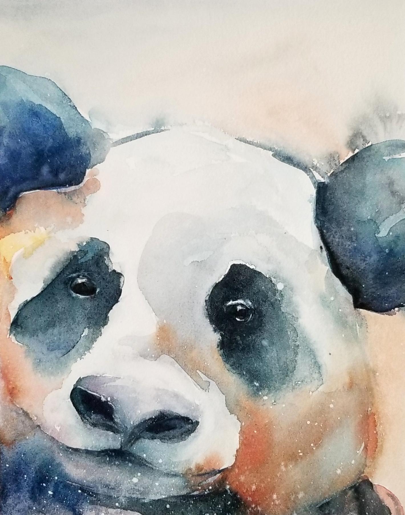 1420x1804 Baby Panda Watercolour, 8x10 Watercolor