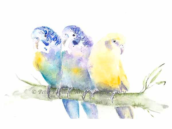 600x450 Parakeet Watercolor Bird Print Budgie Watercolor Art Bird Lover