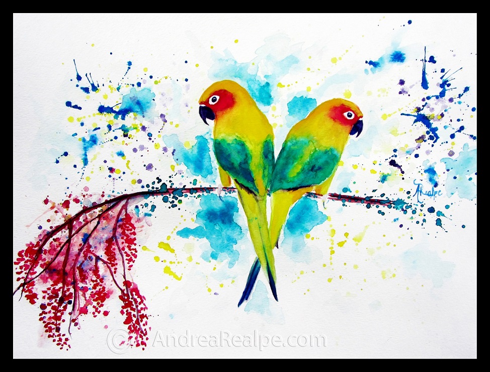 974x740 Sun Parakeet Watercolor Painting Angy Paints