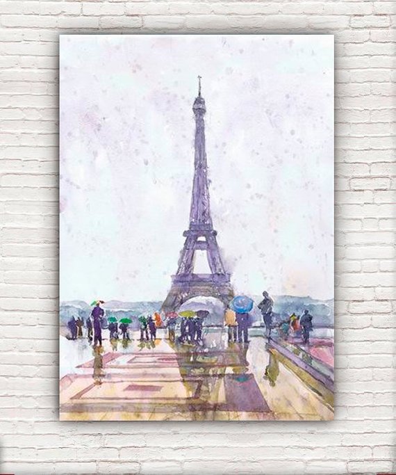 570x683 Paris Print Watercolor Painting Paris Poster Paris Decor Etsy