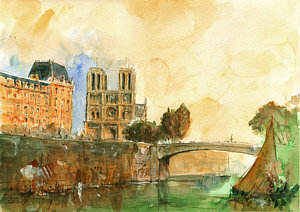 300x212 Paris Watercolor Paintings Fine Art America