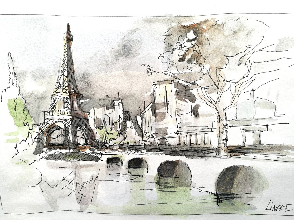 1032x774 Paris In Watercolor By Lineke Lijn