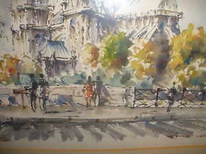 300x225 Listed Juan Sevilla Saez (Spanish 1922 ) Paris France Notre Dame