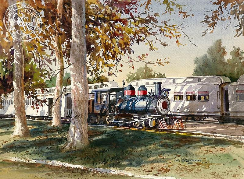 800x588 Travel Town, Griffith Park, Watercolor Art By John Bohnenberger