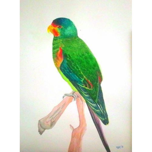 500x500 Parrot Watercolor Painting
