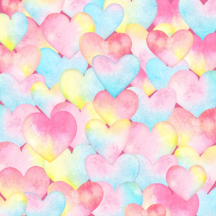 700x700 Watercolor Background With Hearts In Pastel Tender Colors. Useful