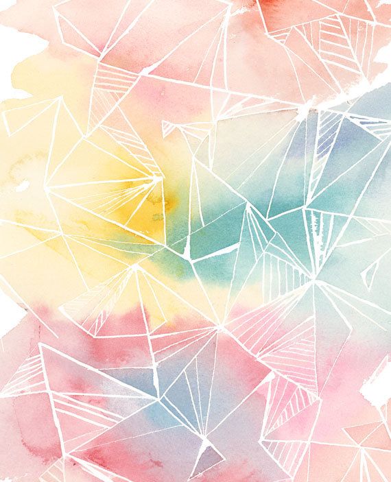 570x703 Pastel Handmade Watercolor Archival Art Print Color By