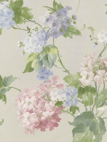 375x500 Wallpaper Designer Pastel Watercolor Floral Hydrangea Flowers Pink